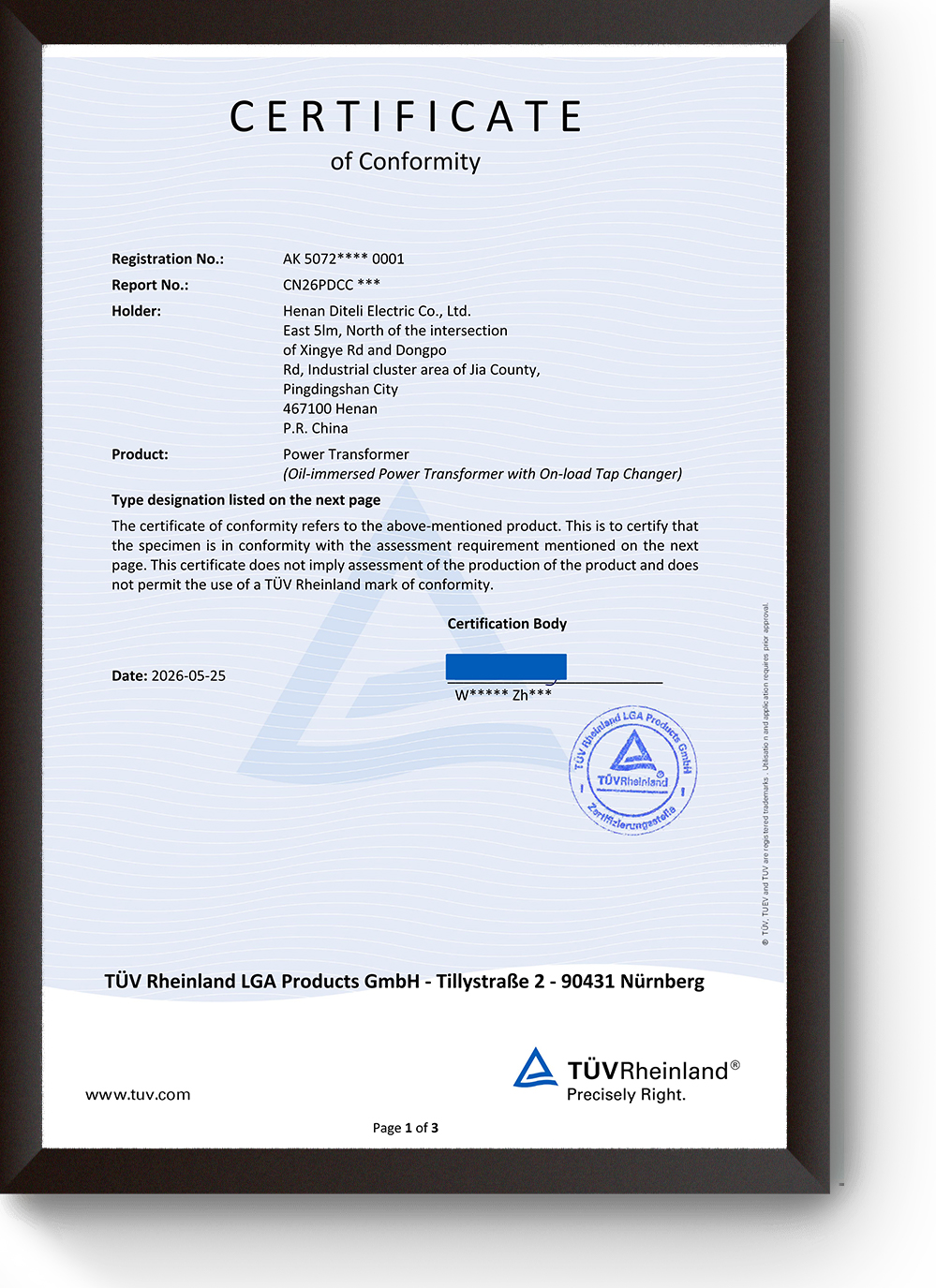 CERTIFICATE